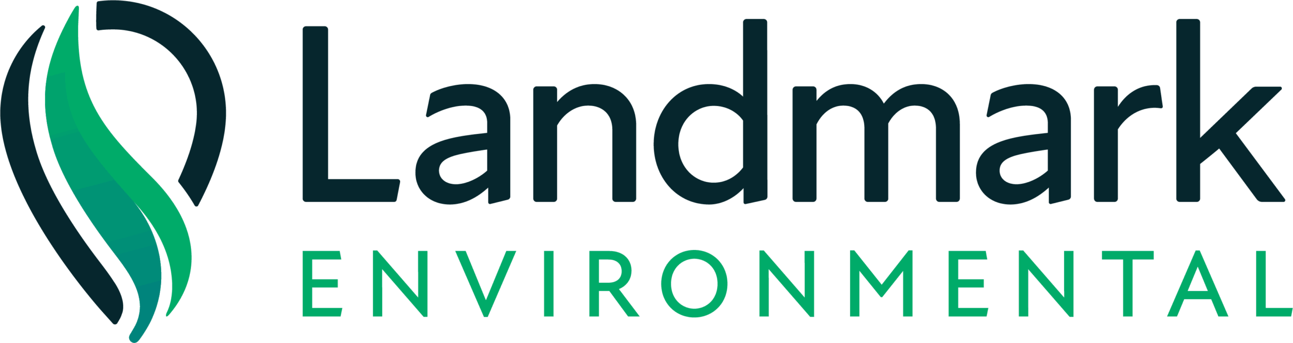 Landmark Environmental logo, green and black