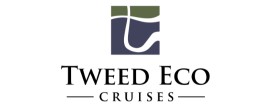 A navy and moss green logo with a symbol and text Tweed Eco Cruises