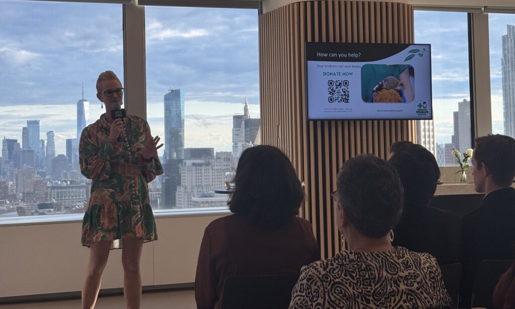 MC and Head of Philanthropy Georgia Lane hosting The Science of Saving Koalas Inaugural Event 