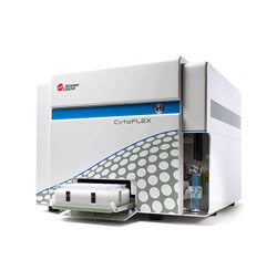 Flow cytometer machine with a sleek design and modern features.