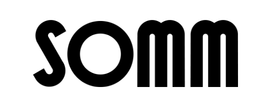 A black text logo reading somm